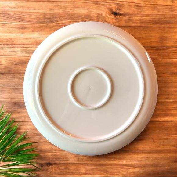 Vintage Taylor Smith Taylor Serving Plate & Bowl Set – Pink Interior, Floral - Picture 4 of 13